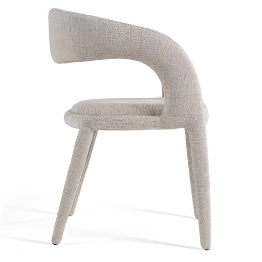 Faerron - Modern Ivory Beige Fabric Dining Chair — view 2