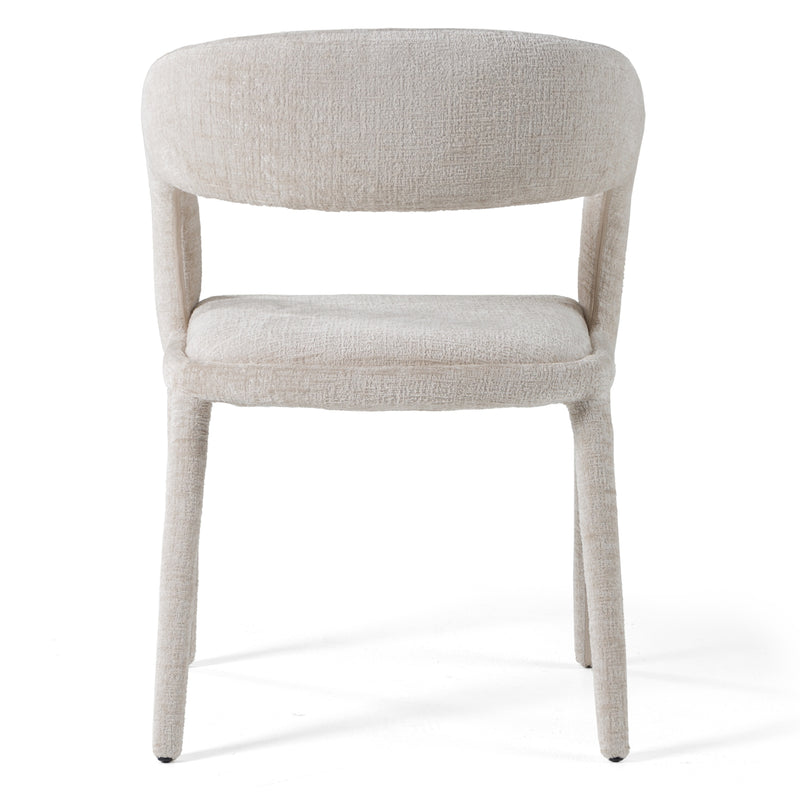 Faerron - Modern Ivory Beige Fabric Dining Chair — view 3