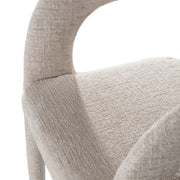 Faerron - Modern Ivory Beige Fabric Dining Chair — view 5