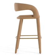 Faerron - Modern Tan Leatherette Bar Chair — view 2