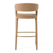 Faerron - Modern Tan Leatherette Bar Chair — view 3