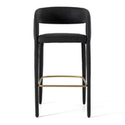 Faerron - Modern Black Leatherette Bar Chair