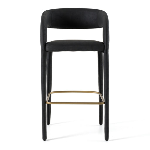 Faerron - Modern Black Leatherette Bar Chair