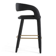 Faerron - Modern Black Leatherette Bar Chair — view 2
