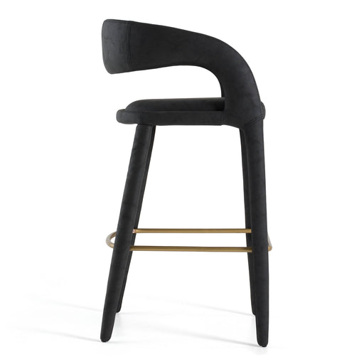 Faerron - Modern Black Leatherette Bar Chair — view 2