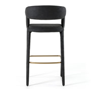 Faerron - Modern Black Leatherette Bar Chair — view 3