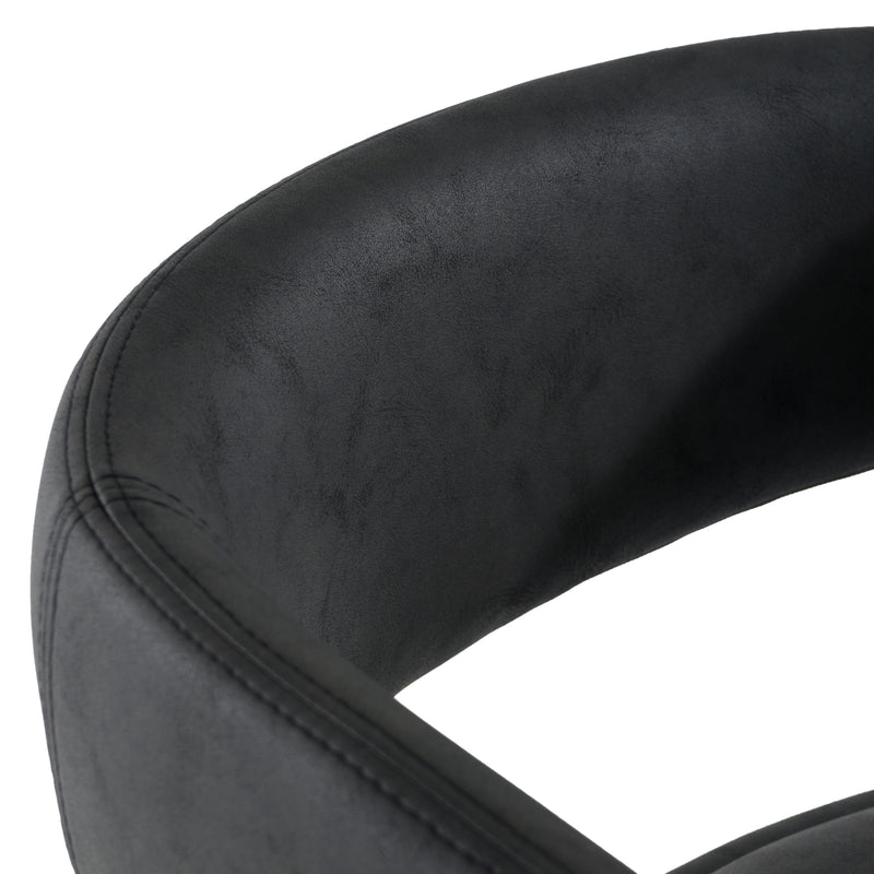 Faerron - Modern Black Leatherette Bar Chair — view 5