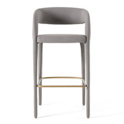 Faerron - Modern Grey Leatherette Bar Chair