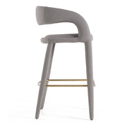 Faerron - Modern Grey Leatherette Bar Chair — view 2