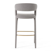 Faerron - Modern Grey Leatherette Bar Chair — view 3