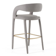 Faerron - Modern Grey Leatherette Bar Chair — view 4