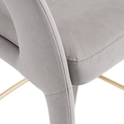 Faerron - Modern Grey Leatherette Bar Chair — view 5