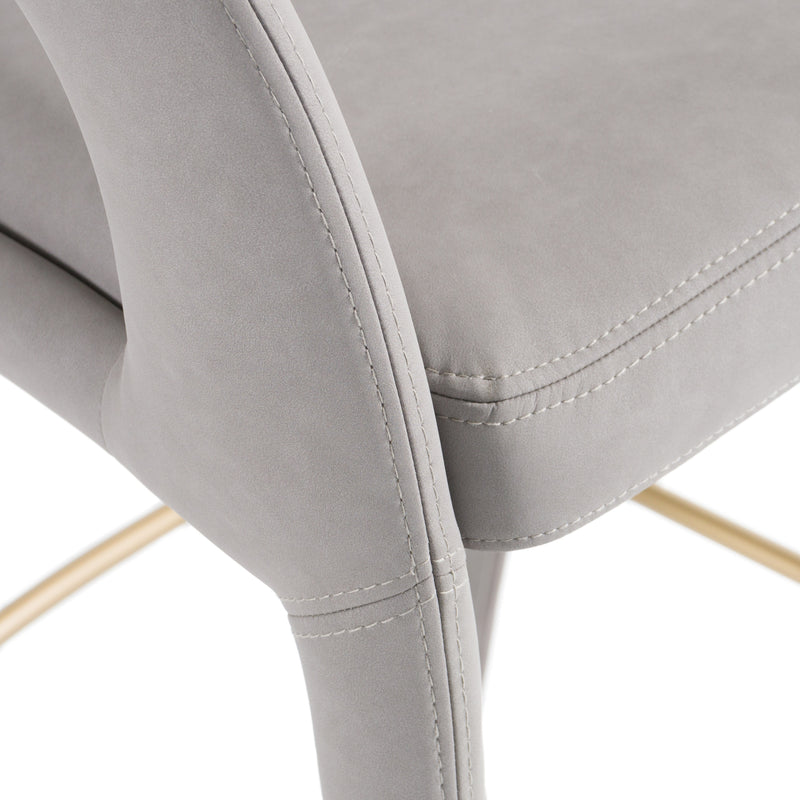 Faerron - Modern Grey Leatherette Bar Chair — view 5