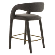 Faerron - Modern Grey Fabric Counter Chair — view 2