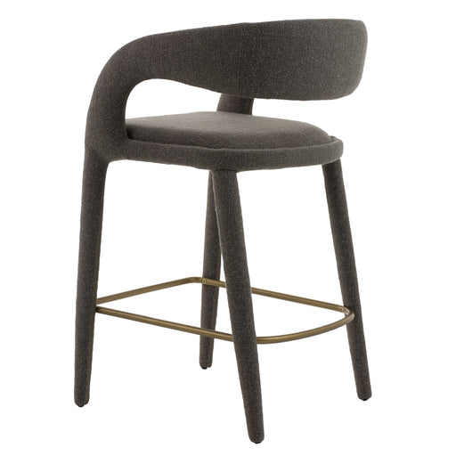 Faerron - Modern Grey Fabric Counter Chair — view 2