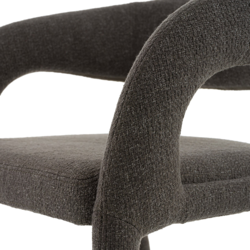 Faerron - Modern Grey Fabric Counter Chair — view 3