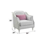 Kasa - Chair With Pillow - Beige Linen & Champagne - R&R Furniture Gallery (Fountain Valley, CA)