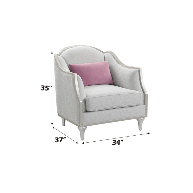 Kasa - Chair With Pillow - Beige Linen & Champagne - R&R Furniture Gallery (Fountain Valley, CA)