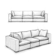 Handcrafted Jasmine stationary sofa by Simpli-Home featuring plush cushions and elegant fabric upholstery.