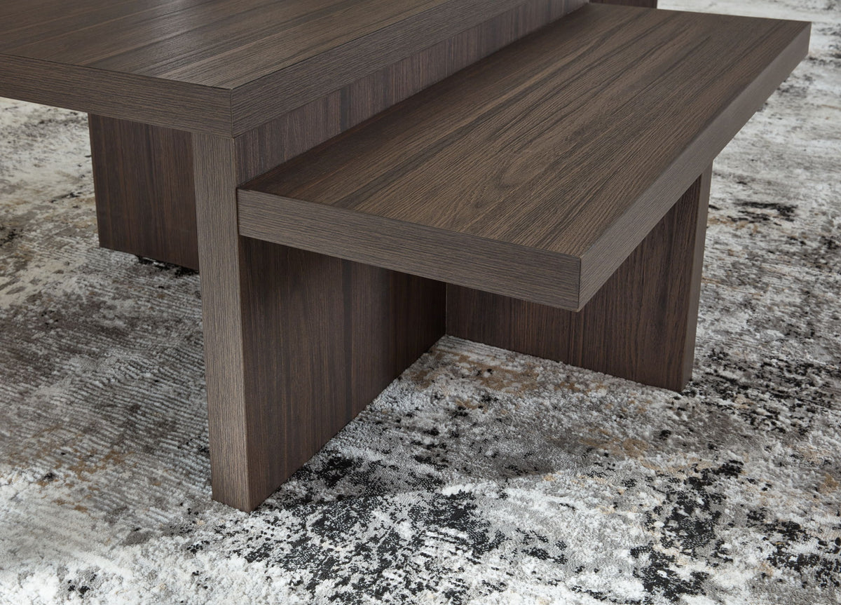 Zendex - Occasional Table Set (Set of 2) - Brown - R&R Furniture Gallery (Fountain Valley, CA)