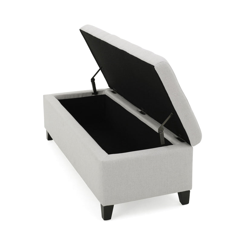 Upholstered Storage Ottoman Bench, Foot Rest For Bedroom - R&R Furniture Gallery (Fountain Valley, CA)