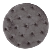 Noble House modern glam upholstered ottoman with plush fabric and sleek design, perfect as a stylish footrest or accent piece.