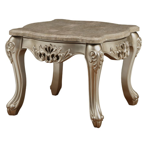 Ranita - End Table - Marble Top & Champagne - R&R Furniture Gallery (Fountain Valley, CA)