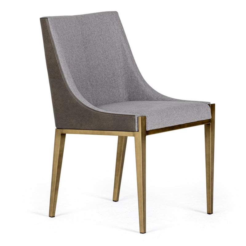 Fairview - Modern Grey & Brass Dining Chair — view 3