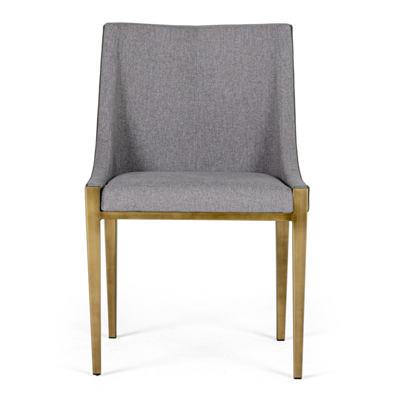 Fairview - Modern Grey & Brass Dining Chair — view 2