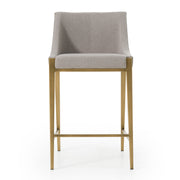 Fairview - Contemporary Grey + Brass Counter Stool