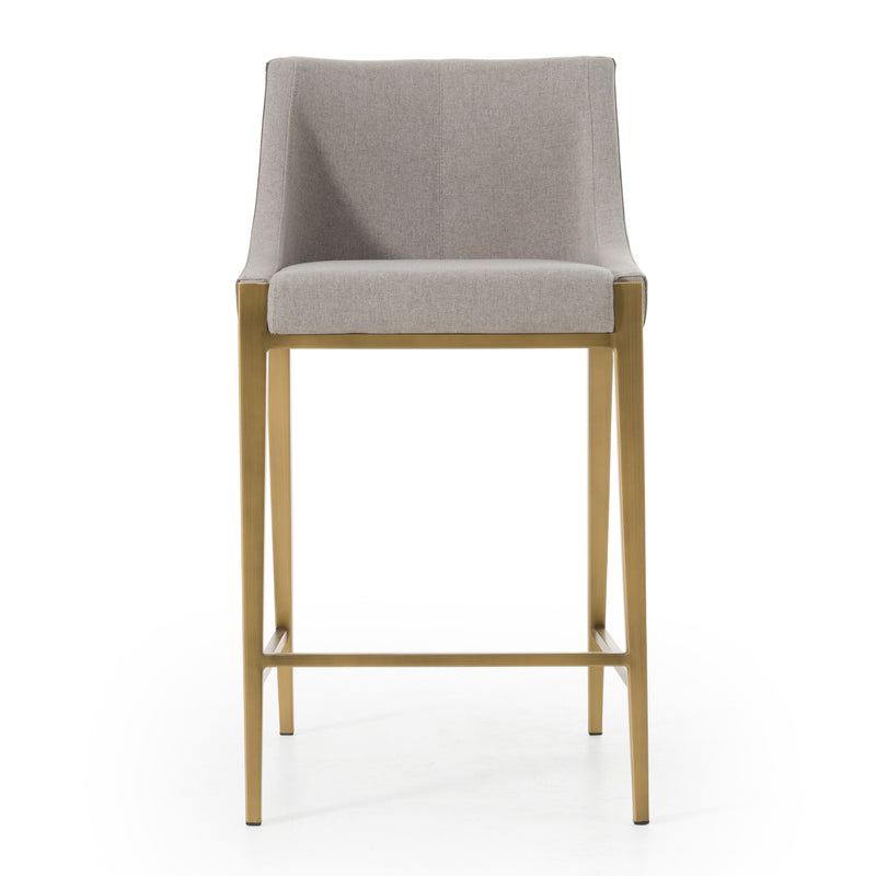 Fairview - Contemporary Grey + Brass Counter Stool