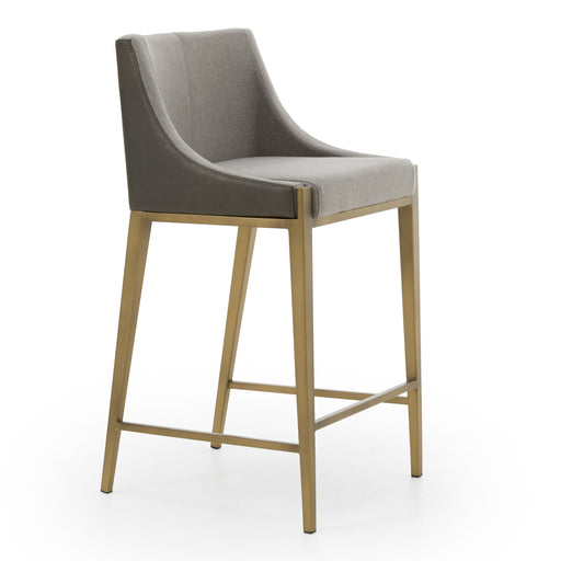 Fairview - Contemporary Grey + Brass Counter Stool — view 2