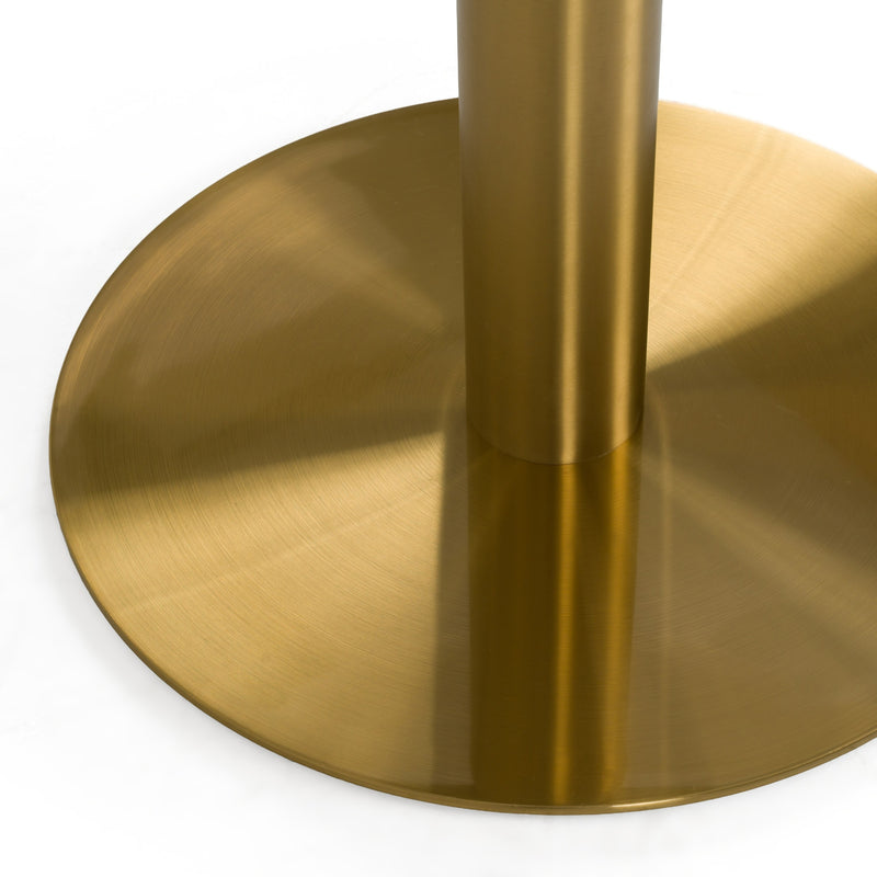 Fairway - Glam White Marble and Brushed Gold Tall End Table — view 2