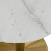 Fairway - Glam White Marble and Brushed Gold Tall End Table — view 3