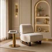 Fairway - Glam White Marble and Brushed Gold Tall End Table — view 4