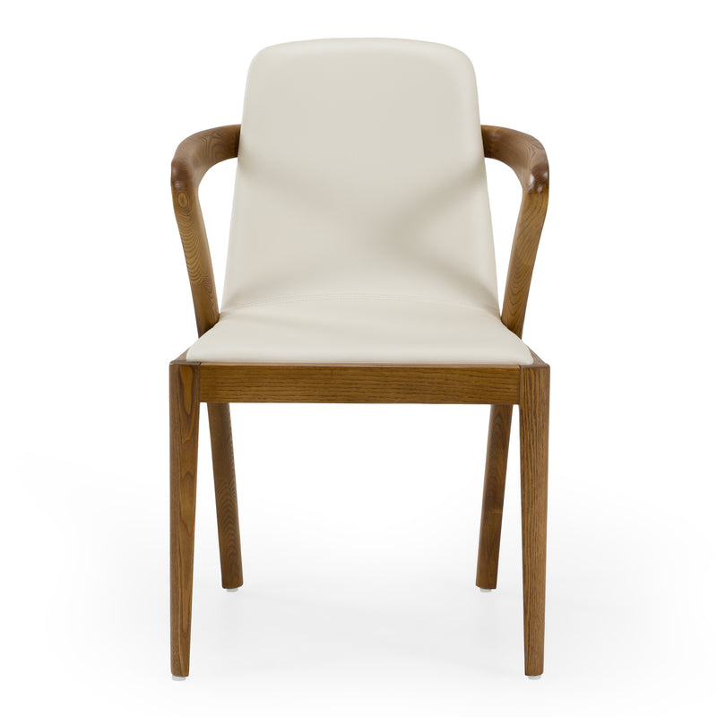 Falcon Mid-Century Walnut and Cream Dining Chair — view 2