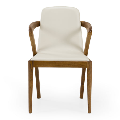 Falcon Mid-Century Walnut and Cream Dining Chair — view 2