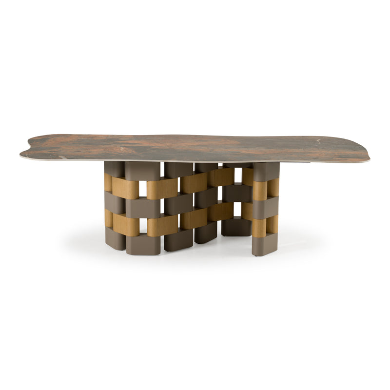 Falzone - Modern Ceramic + Wood Dining Table — view 3