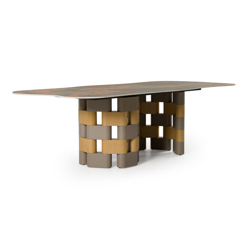 Falzone - Modern Ceramic + Wood Dining Table — view 4