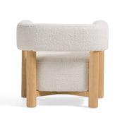 Fang - Modern White Fabric & Wood Accent Chair — view 4