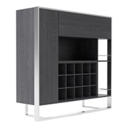 Fauna - Elm Grey & Stainless Steel Wine Cabinet — view 5