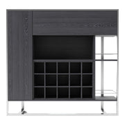 Fauna - Elm Grey & Stainless Steel Wine Cabinet — view 4