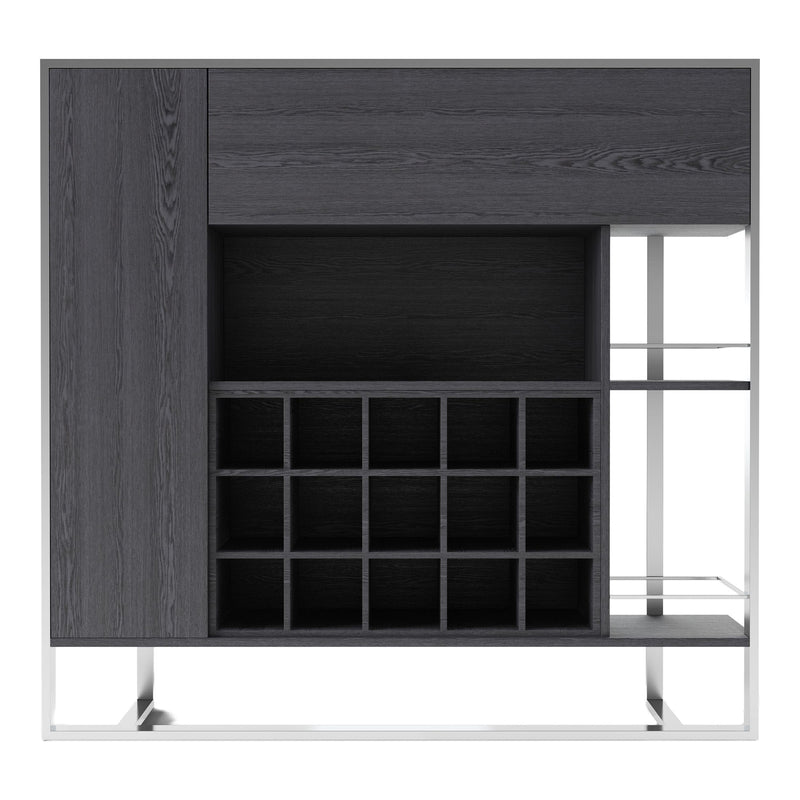 Fauna - Elm Grey & Stainless Steel Wine Cabinet — view 4