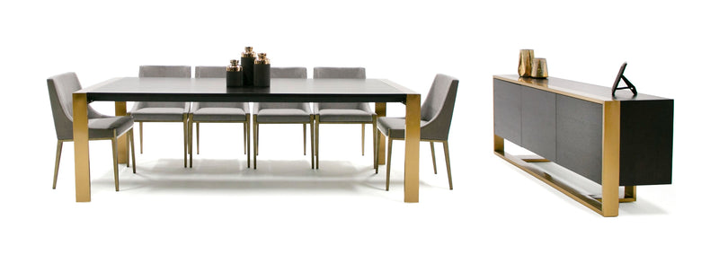 Fauna - Modern Wenge and Brass Dining Table — view 3