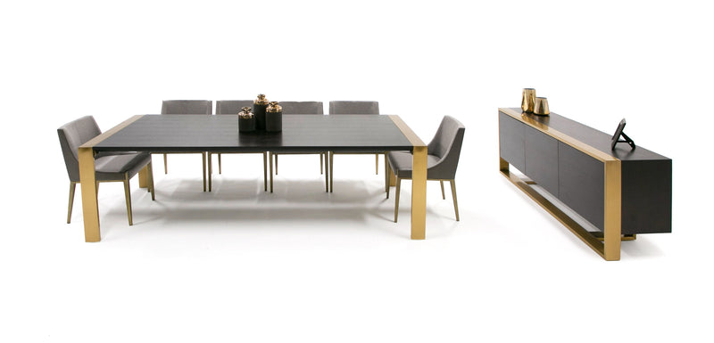 Fauna - Modern Wenge and Brass Dining Table — view 4