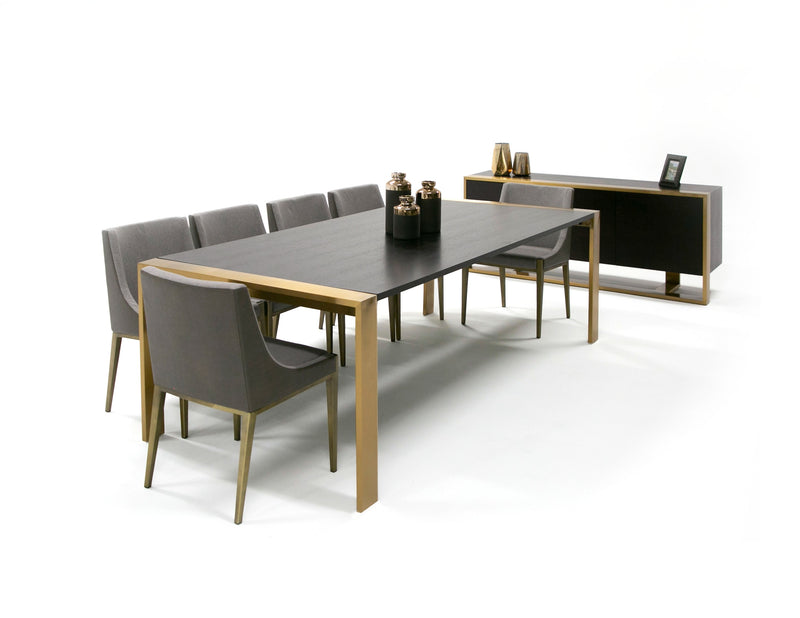 Fauna - Modern Wenge and Brass Dining Table — view 5
