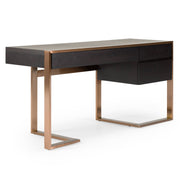 Modern Fauna Wenge and Brass Desk — view 2
