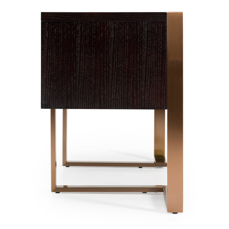 Modern Fauna Wenge and Brass Desk — view 3
