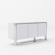 Fauna - Modern White High Gloss & Stainless Steel Buffet