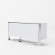 Fauna - Modern White High Gloss & Stainless Steel Buffet — view 2